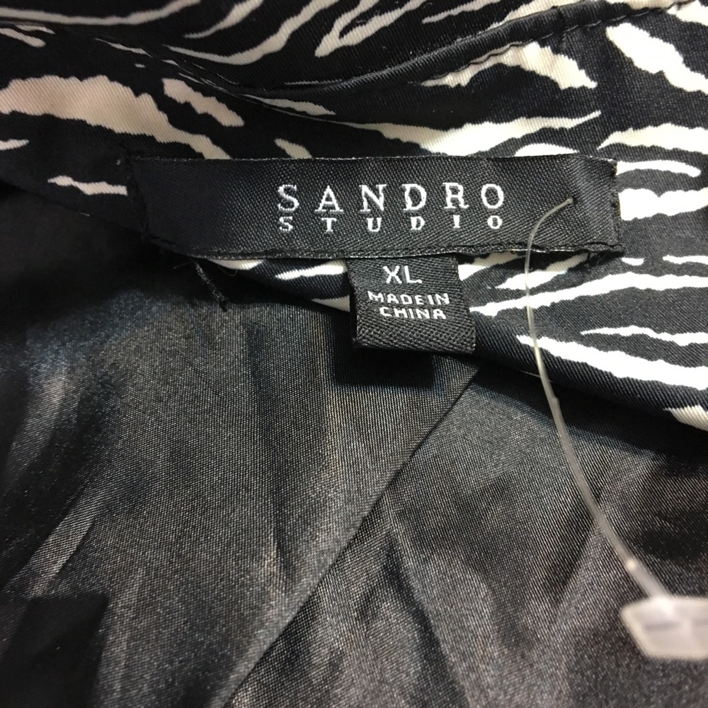 Sandro Studio Zebra Print Ruffle Jacket/Coat Xl - image 6